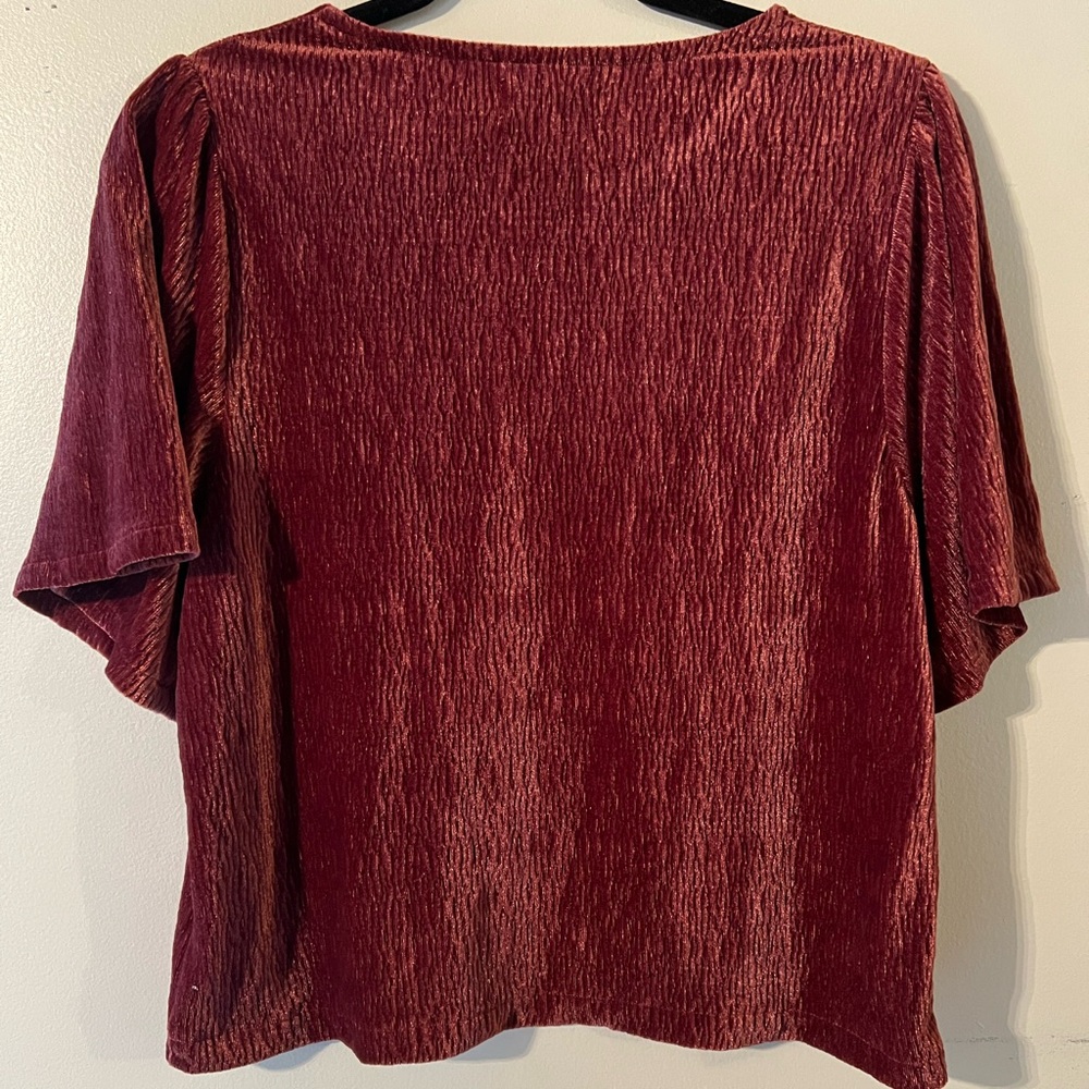 Madewell velvet crinkle top with wide sleeves NWOT-Small - Picture 7 of 7